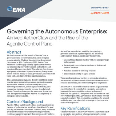 Governing the Autonomous Enterprise: Airrived AetherClaw and the Rise of the Agentic Control Plane